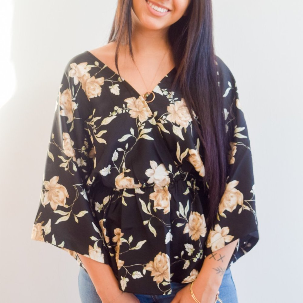 constance black floral top